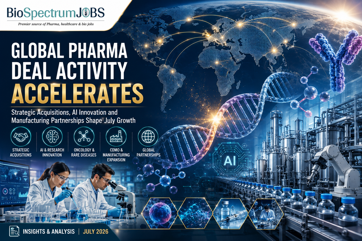 Global Pharma Deal Activity Accelerates as Strategic Acquisitions, AI Innovation and Manufacturing Partnerships Shape July Growth